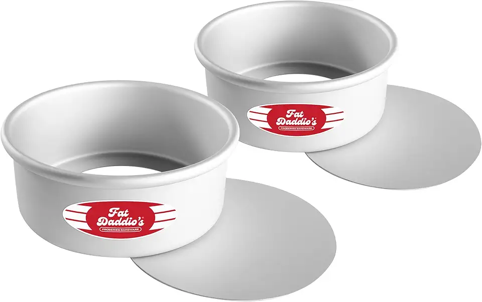 Fat Daddio&#x27;s PCC-73SET Anodized Aluminum Round Cheesecake Pans, 2 Piece Set, 7 x 3 Inch