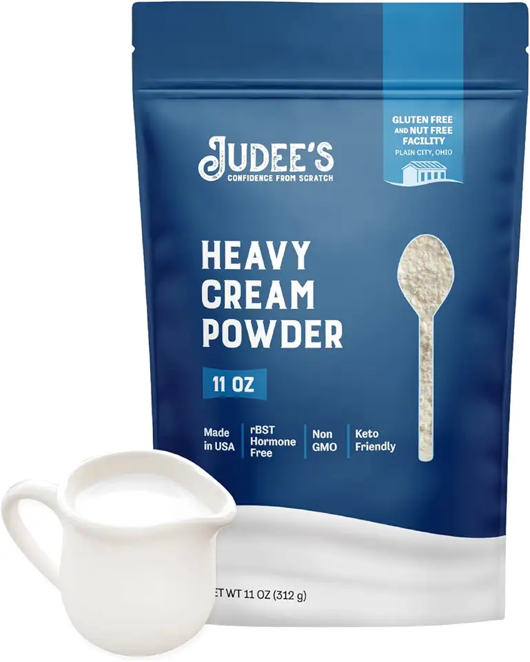 Judee&#x27;s Heavy Cream Powder - 11 oz - Baking Ingredients - Delicious and 100% Gluten-Free - Great for Coffee, Hot Chocolate, Sauces, and Soups - Adds Richness to Homemade Treats and Beverages