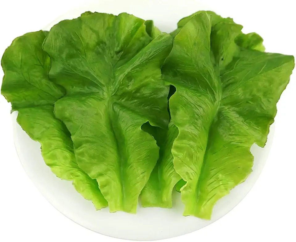 5Pcs Artificial Vegetable Lettuce Leaves Simulation Fake Vegetable for Home Kitchen Decoration