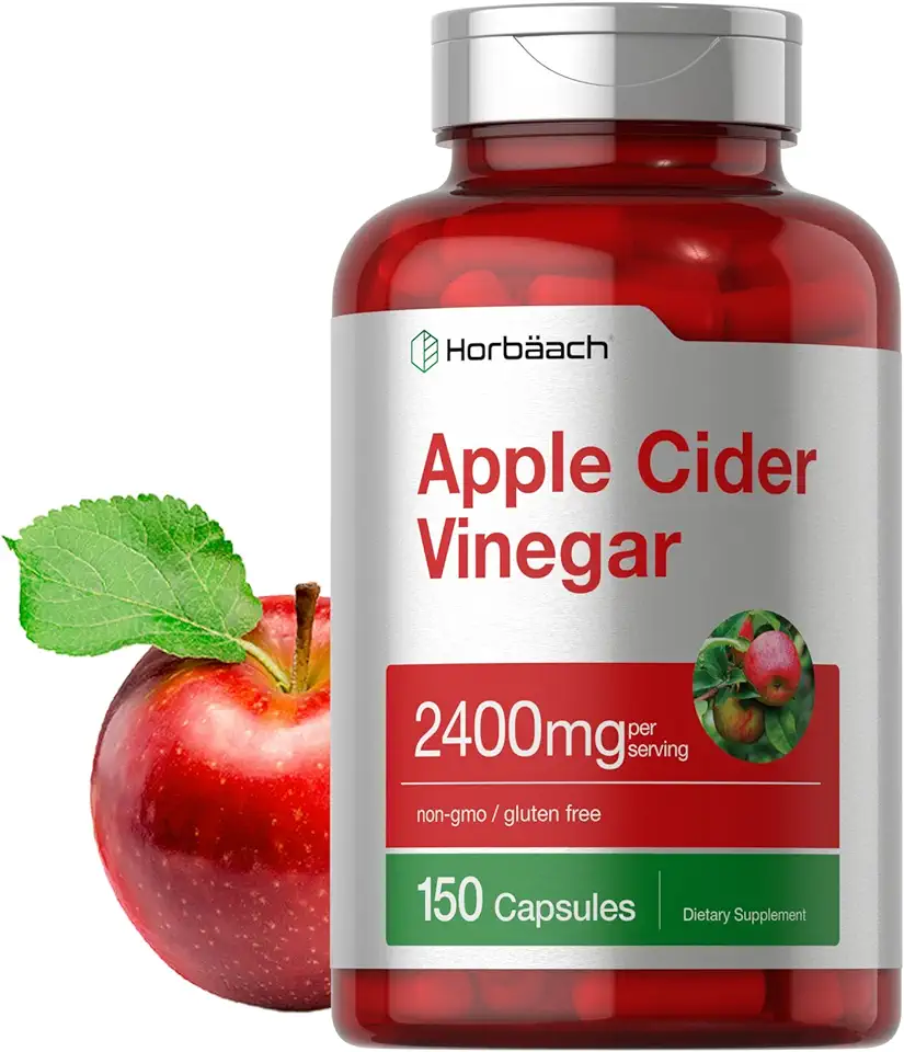 Horbäach Apple Cider Vinegar Capsules | 2400mg | 150 Count | Non-GMO, Gluten Free Supplement