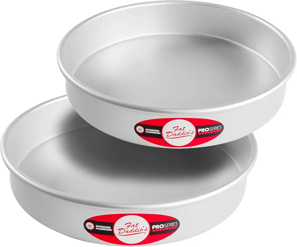 Fat Daddio&#x27;s Anodized Aluminum Round Cake Pans, 2 Piece Set, 10 x 2 Inch