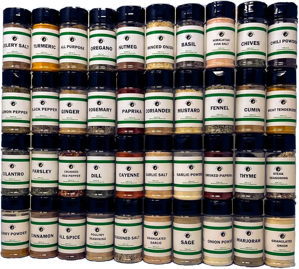 Ultimate Pantry Seasoning, Herb, Spice and Seasoned Salt Set | 40 Count | Premium All Natural | Everything Your Spice Rack Needs! | Create Unique Flavors at Home!