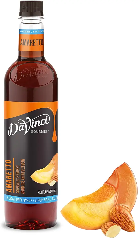 DaVinci Gourmet Sugar-Free Amaretto Syrup, 25.4 Fluid Ounce (Pack of 1)