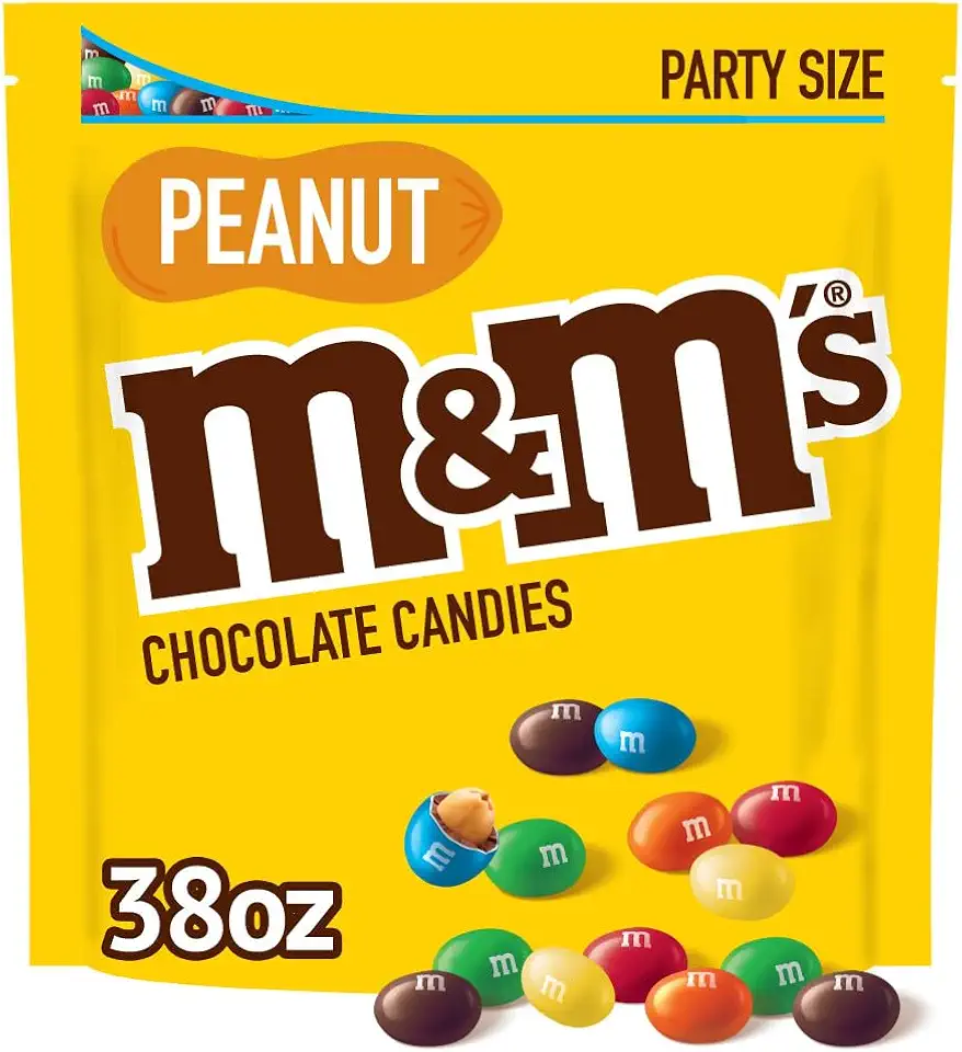 M&amp;M&#x27;S Milk Chocolate Candies, Milk Chocolate And Peanuts, 38 Oz Bag