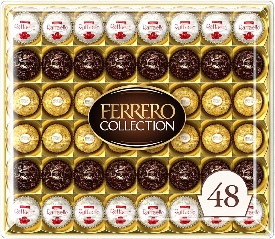 Ferrero Collection, 48 Count, Premium Gourmet Assorted Hazelnut Milk Chocolate, Dark Chocolate and Coconut, 18.2 oz