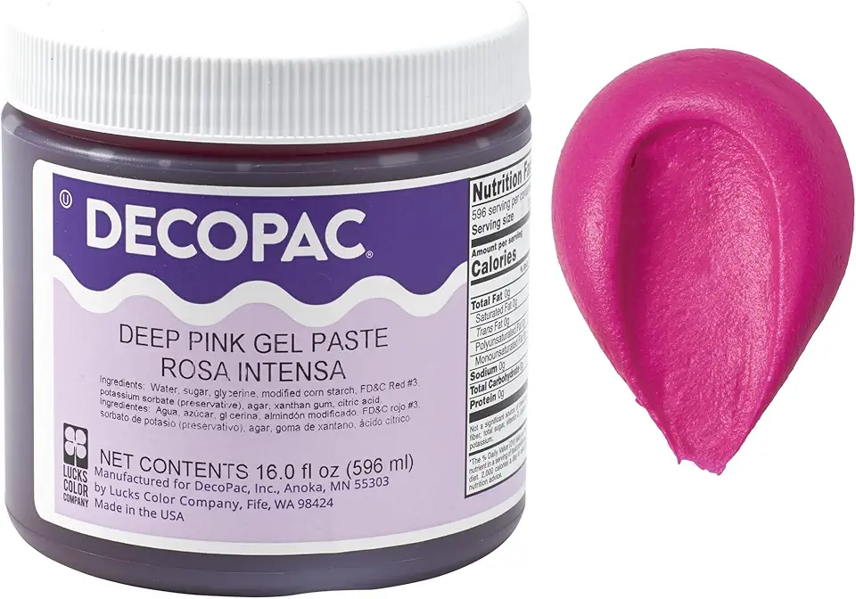 DecoPac Food Coloring | Paste Made In USA With Intense Colors, Food Color (Deep Pink) 16oz Deep Pink Food Coloring For Bakers