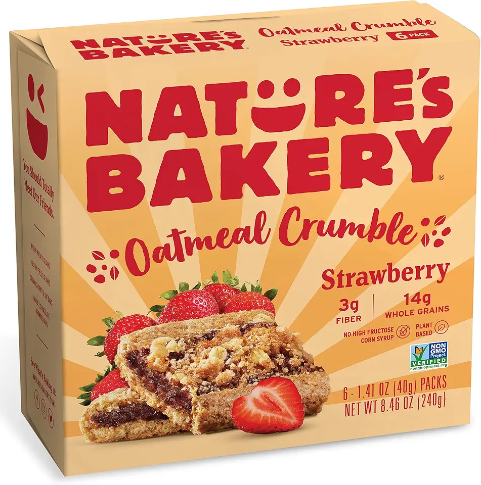 Nature&#x27;s Bakery Oatmeal Crumble Strawberry Bars, 1.41 Oz, 6 Ct