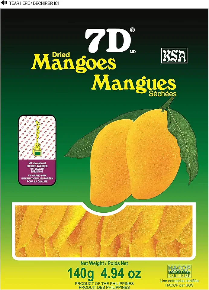 7D dried mangoes 140 Gram 5 Pack