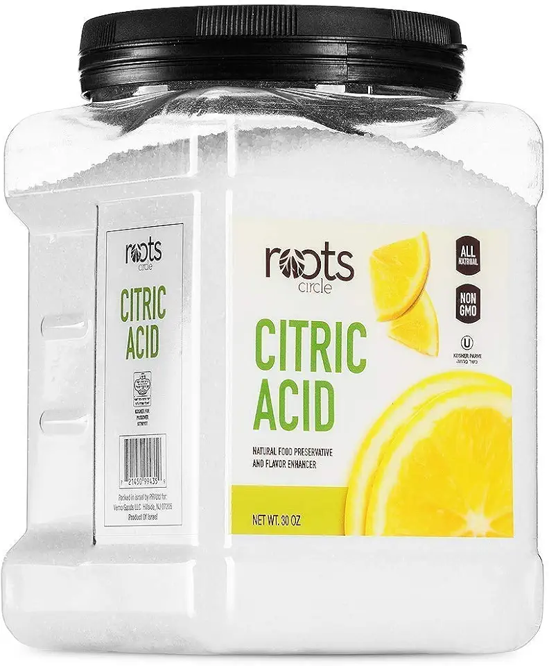 Roots Circle All-Natural Citric Acid | 1 Pack - 1.87 Pounds | Kosher for Passover | Food-Grade Flavor Enhancer, Household Cleaner &amp; Preservative | for Skincare, Cooking, Baking, Bath Bombs