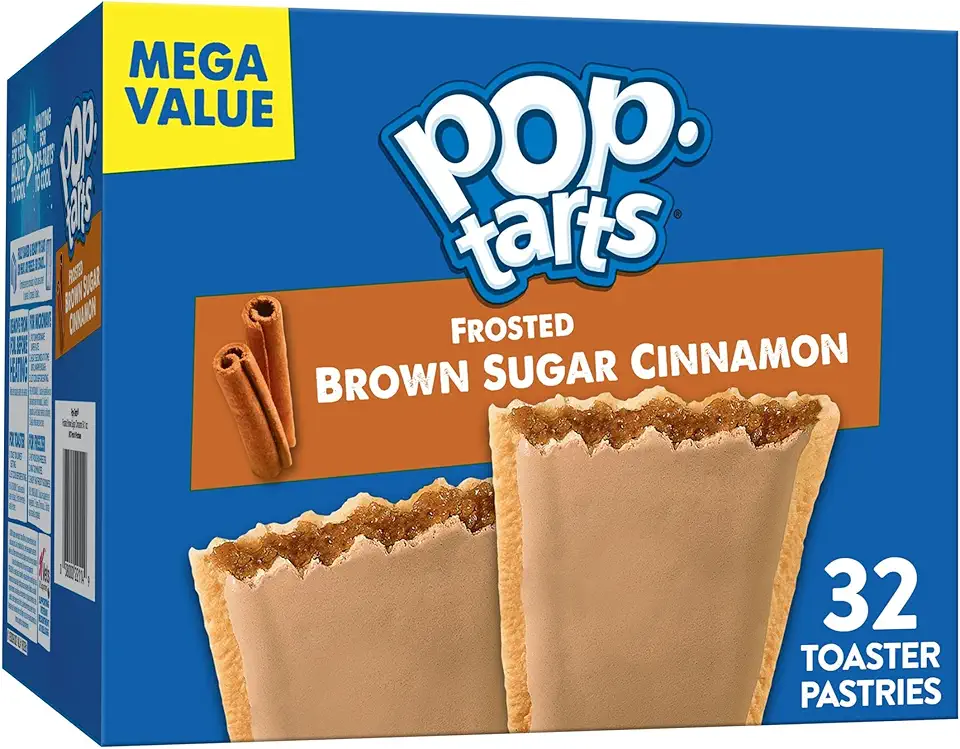 Pop-Tarts Breakfast Toaster Pastries, Frosted Brown Sugar Cinnamon, Family Pack (32 Pop-Tarts)