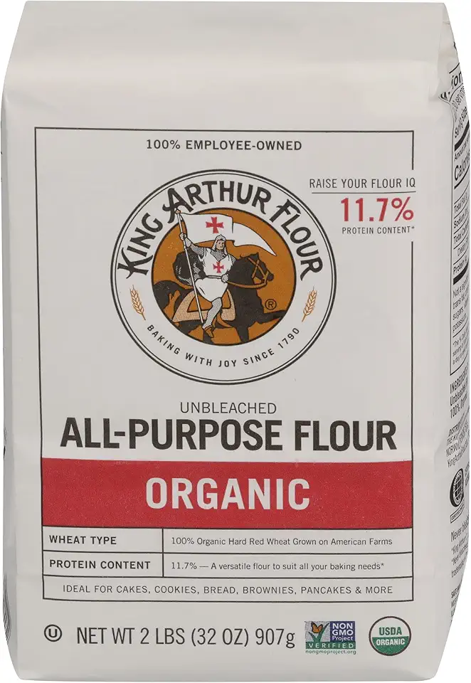 King Arthur Organic All Purpose Artisan Flour, Unbleached, 2 LB (Pack of 12)