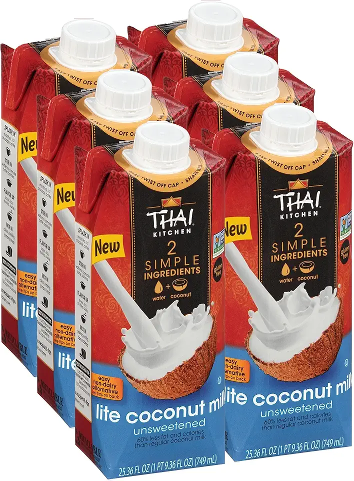 Thai Kitchen Unsweetened Lite Coconut Milk, 25.36 fl oz (Pack of 6)