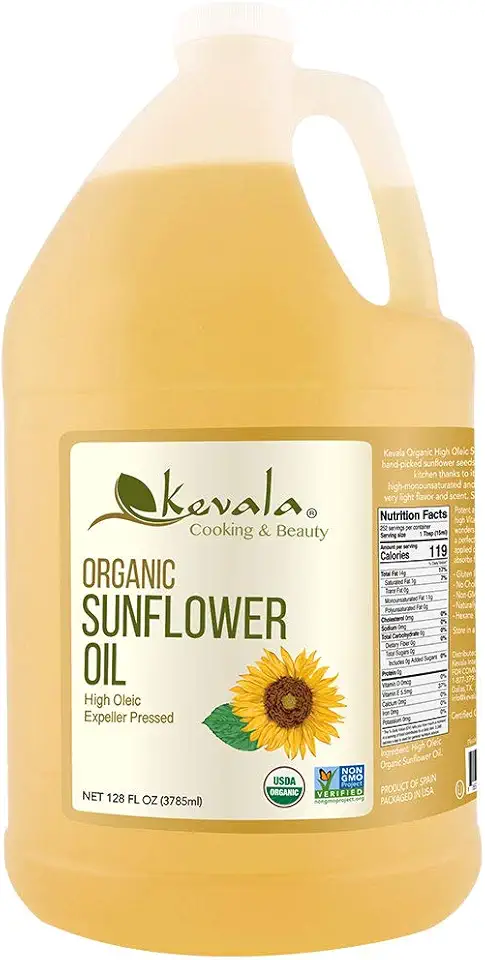 Kevala High Oleic Organic Sunflower Oil, 1 Gallon