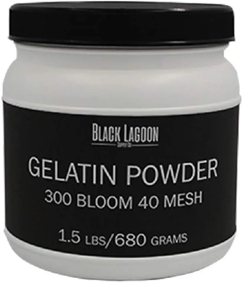 300 Bloom Gelatin Powder 1.5 lbs / 680 g. - 40 Mesh - UNFLAVORED. Highest Grade 100% Natural Porcine Gelatin. No fillers