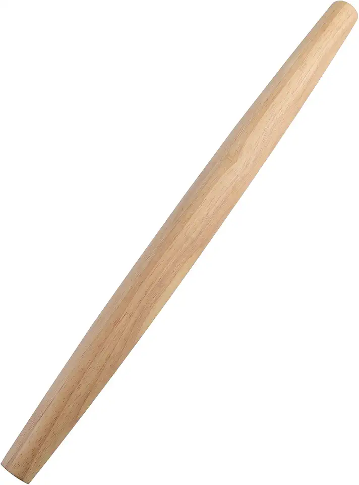 French Rolling Pin (17 Inches) –WoodenRoll Pin for Fondant, Pie Crust, Cookie, Pastry, Dough –Tapered Design &amp; Smooth Construction - Essential Kitchen Utensil