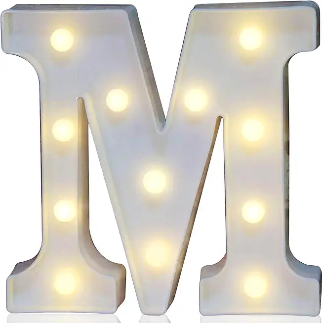 Pooqla LED Marquee Letter Lights Sign, Light Up Alphabet Letter for Home Party Wedding Decoration M