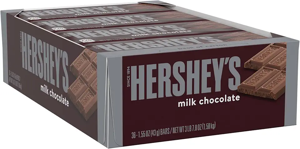 HERSHEY&#x27;S Milk Chocolate Candy Bars, 1.55 oz (36 Count)