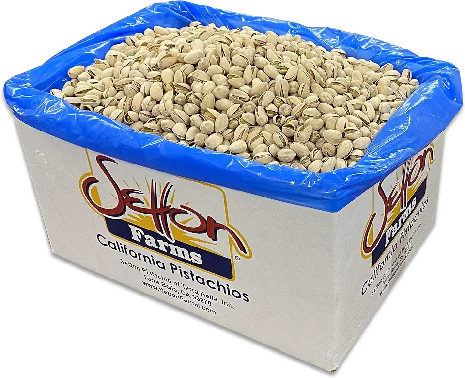 Setton Farms Pistachios, Bulk Box of Roasted Unsalted Pistachios, Premium California In Shell Pistachio Nuts, 25 pound case, Large Pistachios, Certified Non GMO, Gluten Free, Vegan and Kosher