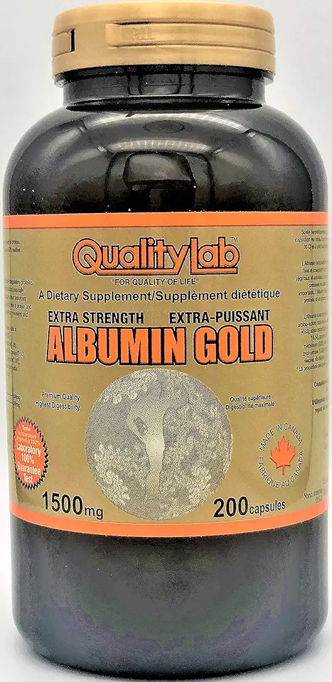 Albumin Gold 1500 mg 200 Capsules (Made in Canada)