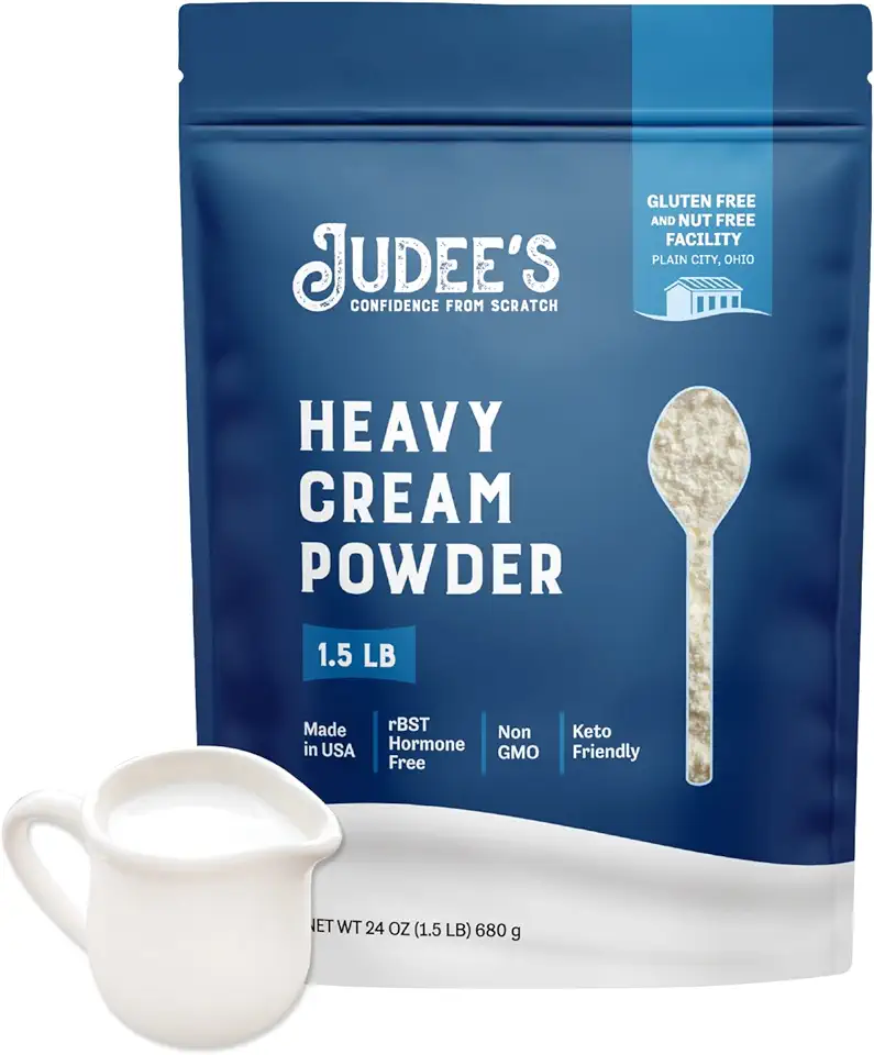 Judee&#x27;s Heavy Cream Powder 1.5 lb (24oz) - GMO and Preservative Free - Produced in the USA - Keto Friendly - Add Healthy Fat to Coffee, Sauces, or Dressings - Make Liquid Heavy Cream