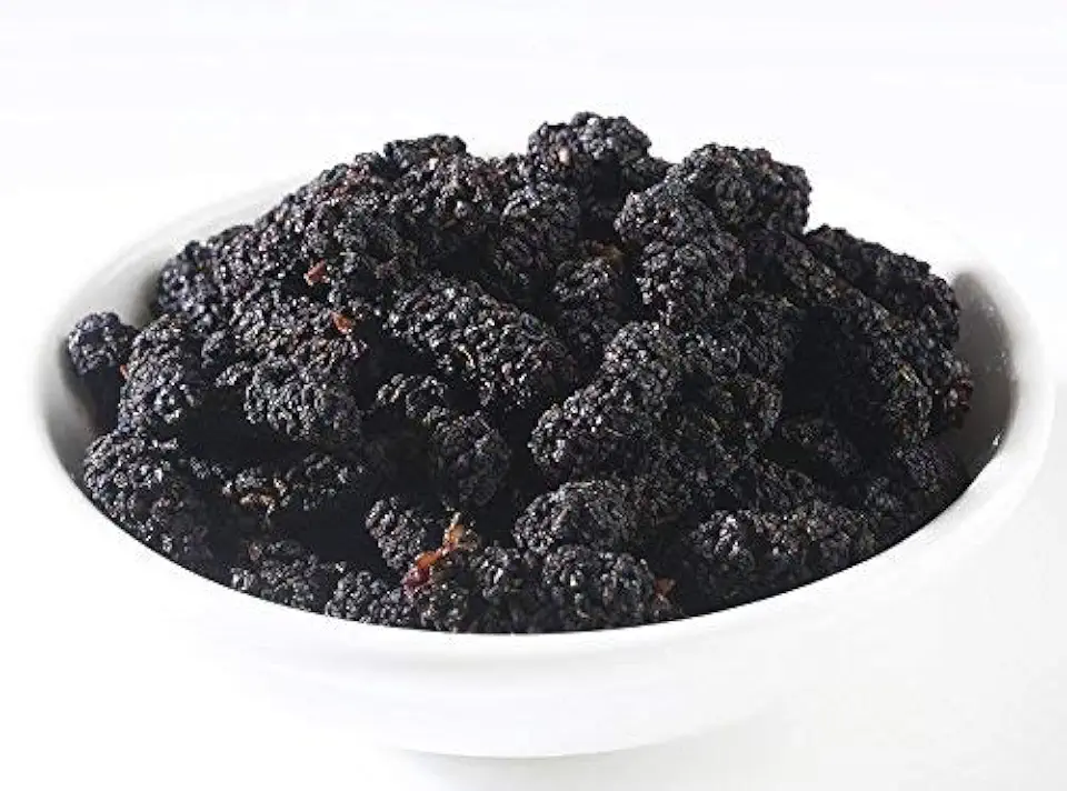 Dried Organic Black Mulberries - Northwest Wild Foods - Healthy Antioxidants Fruit - for Granola, Morning Snack, Baking, Trail Mix (1 Pound)