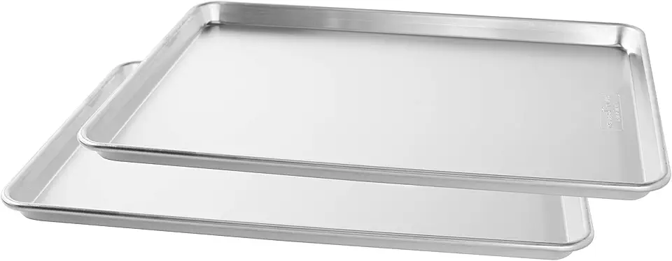 Nordic Ware Naturals Big Baking Sheet, 2 Pack, Silver