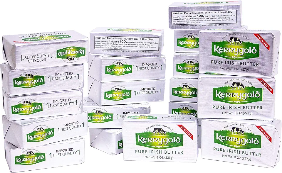 Kerrygold Unsalted Butter, 8 Oz Foil Pack (Pack of 20)