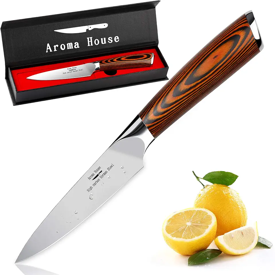 Paring Knife 4 inch - Paring Knives Best Small Kitchen Knife Fruit Knife,German High Carbon Stainless Steel Ultra Sharp Peeling Knife with Ergonomic Handle