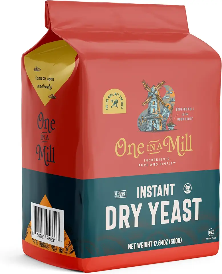 One in a Mill Instant Yeast for Baking | 1.1 LB Fast Acting Self Rising Dry Yeast | Bread Machine Yeast for Baking Bread, Cake, Pizza Dough | Quick Rapid Rise Leavening Agent for Pastries