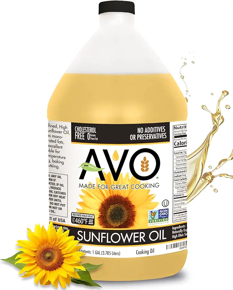 AVO NON-GMO High Oleic Sunflower Oil for General Cooking - 1 Gallon