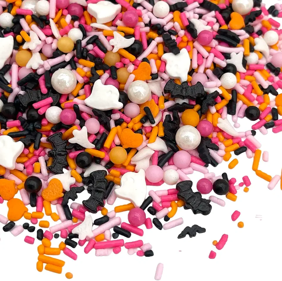 Manvscakes Sprinkles - Themed Sprinkles for Cake Decorating, Sprinkle Mix for Cookies, Ice Cream, Fondant Cake, Caramel Apples, Cupcakes &amp; Other Desserts, Assorted Halloween Sprinkles, 4 oz