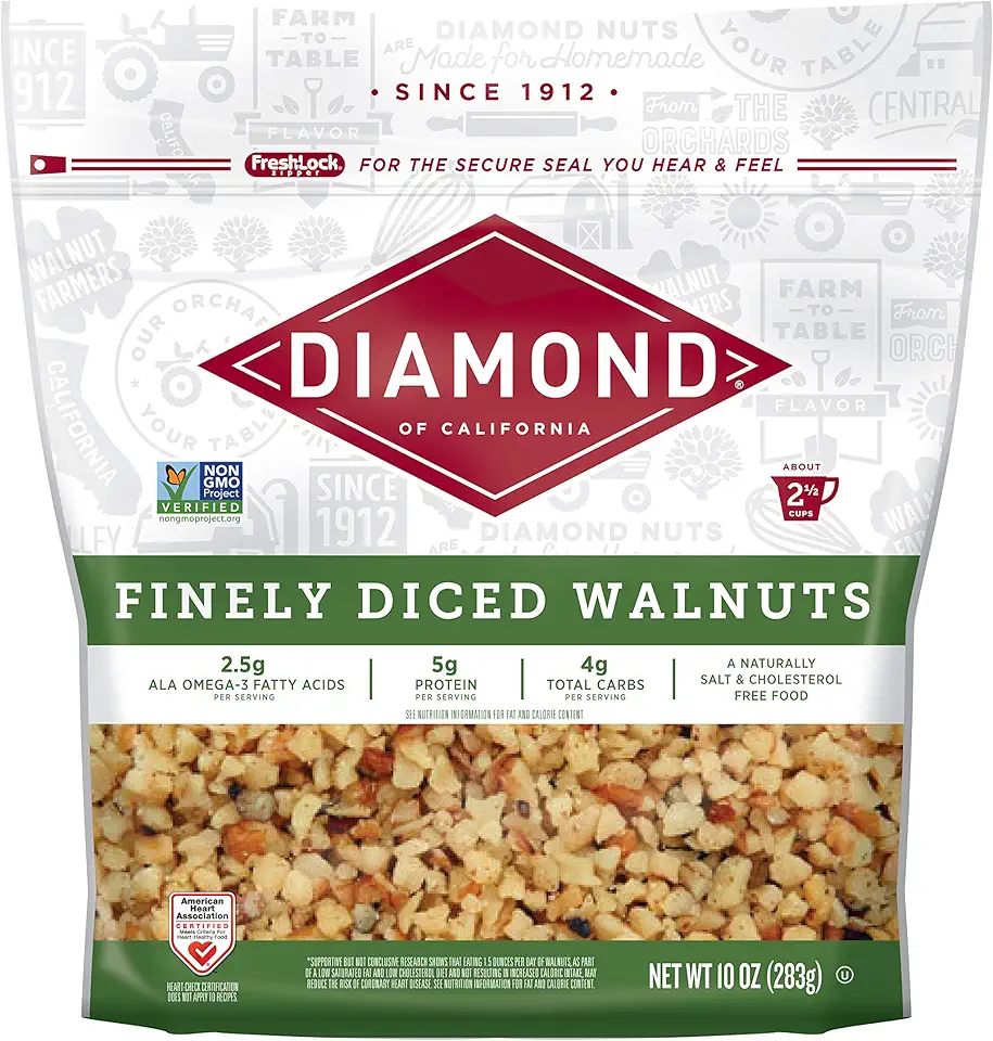 Diamond of California Finely Diced Walnuts, 10 oz, 12 Pack