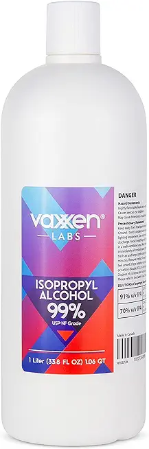 Isopropyl Alcohol 99% (IPA) Made in USA - USP-NF Grade - 99 Percent Concentrated Rubbing Alcohol (1 Liter)