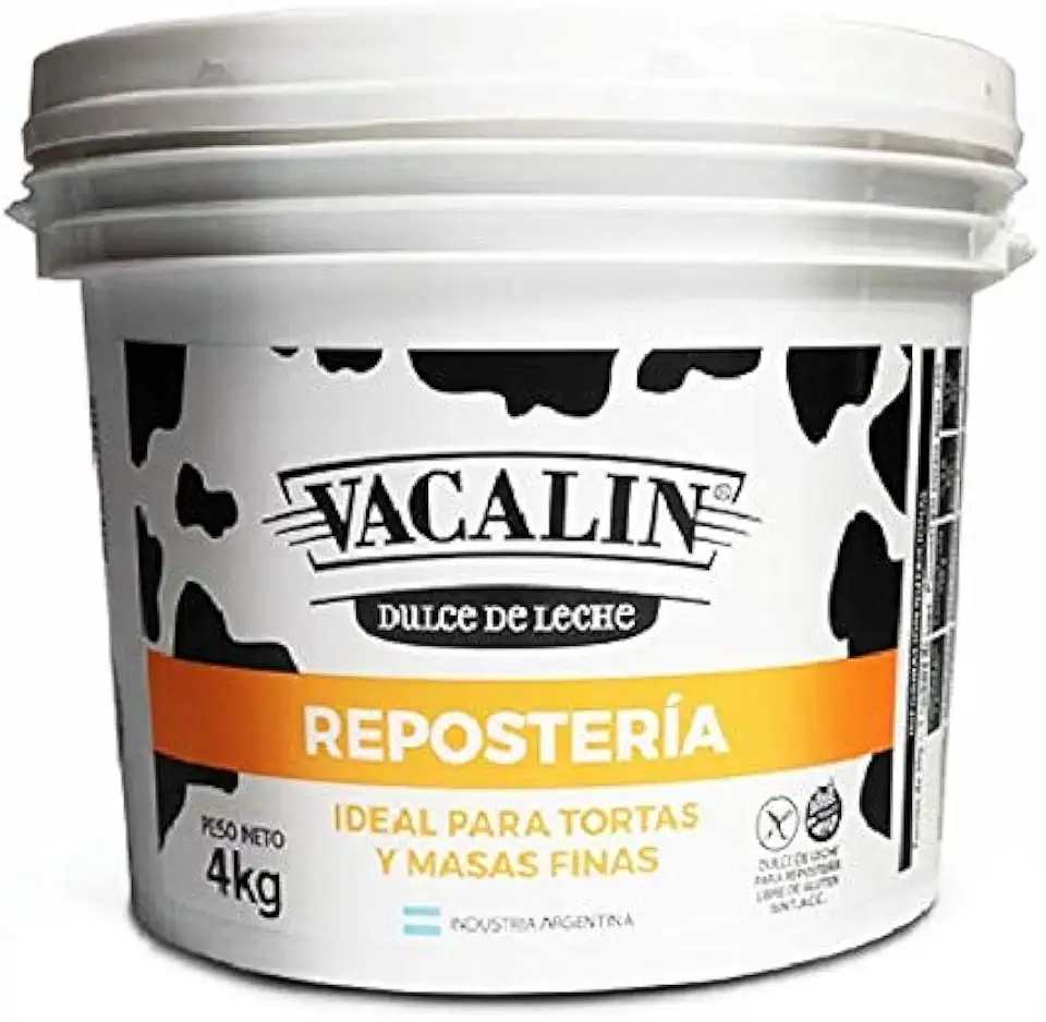 Vacalin Dulce de Leche Reposteria, Confectioner&#x27;s Thicker Milk Confiture for Bakeries, Cakes and Pastry, 4 kg / 8.8 lb plastic bin