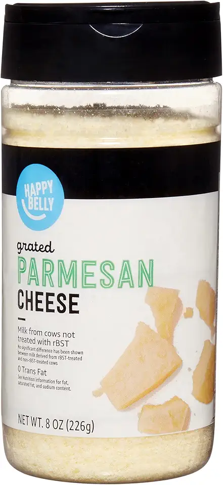 Amazon Brand, Happy Belly Grated Parmesan Cheese Shaker, 8 Oz