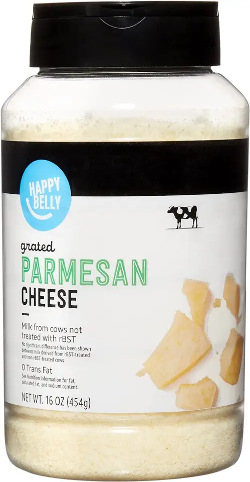 Amazon Brand - Happy Belly Grated Parmesan Cheese Shaker, 16 ounce (Pack of 1)