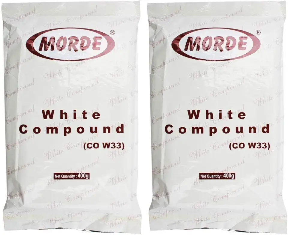 Bakers King Morde White Chocolate Compound Slab Bar ( Pack of 2 of 400 gm Each ) ( White Compound)