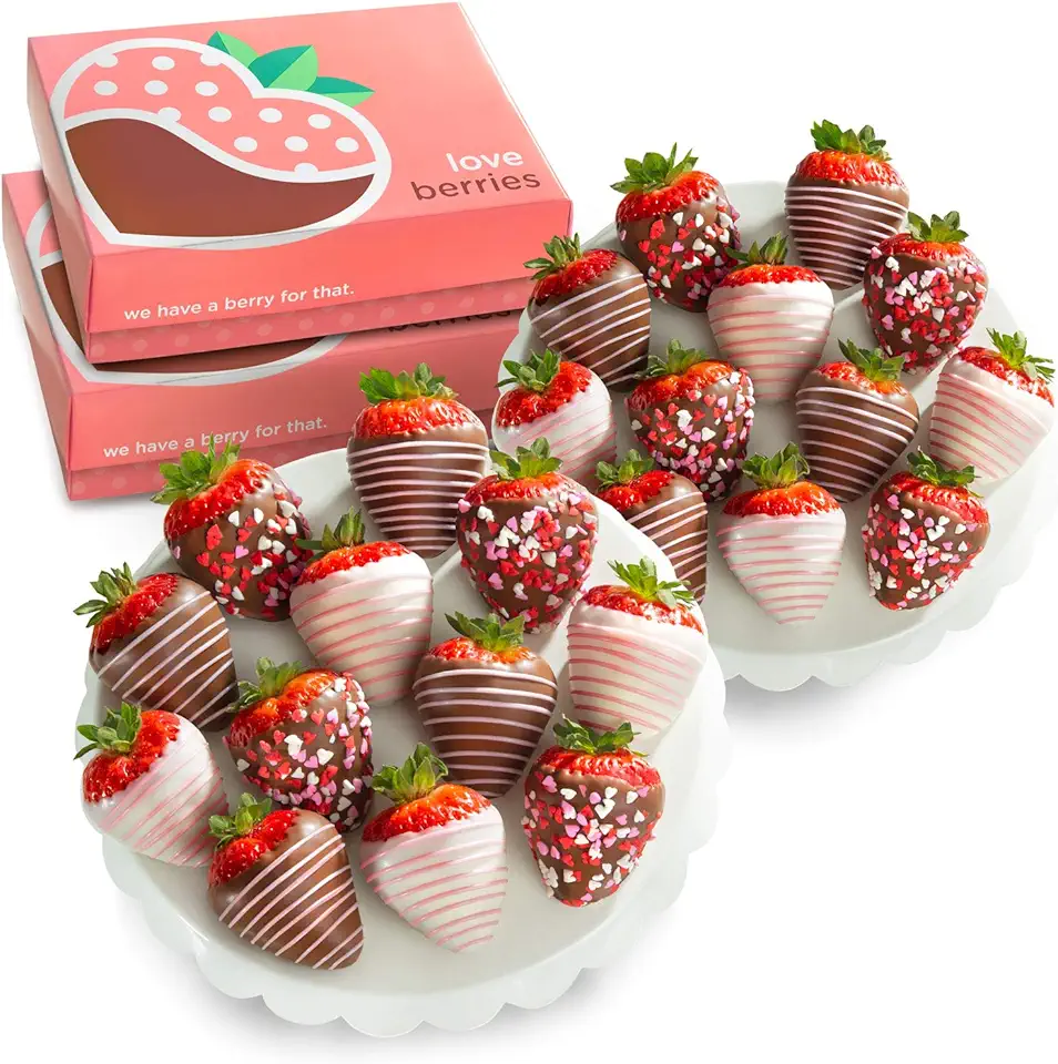 A Gift Inside 24 Love Berries Chocolatey Covered Strawberries, Strawberry, 1 Count