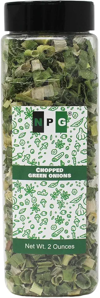 NPG Freeze Dried Chopped Green Onions 2 Ounce, All Natural Non-GMO Gluten Free, Dry Green Onions, Dried Scallions, Gourmet Spring Green Onions for Cooking, Salads, Garnish