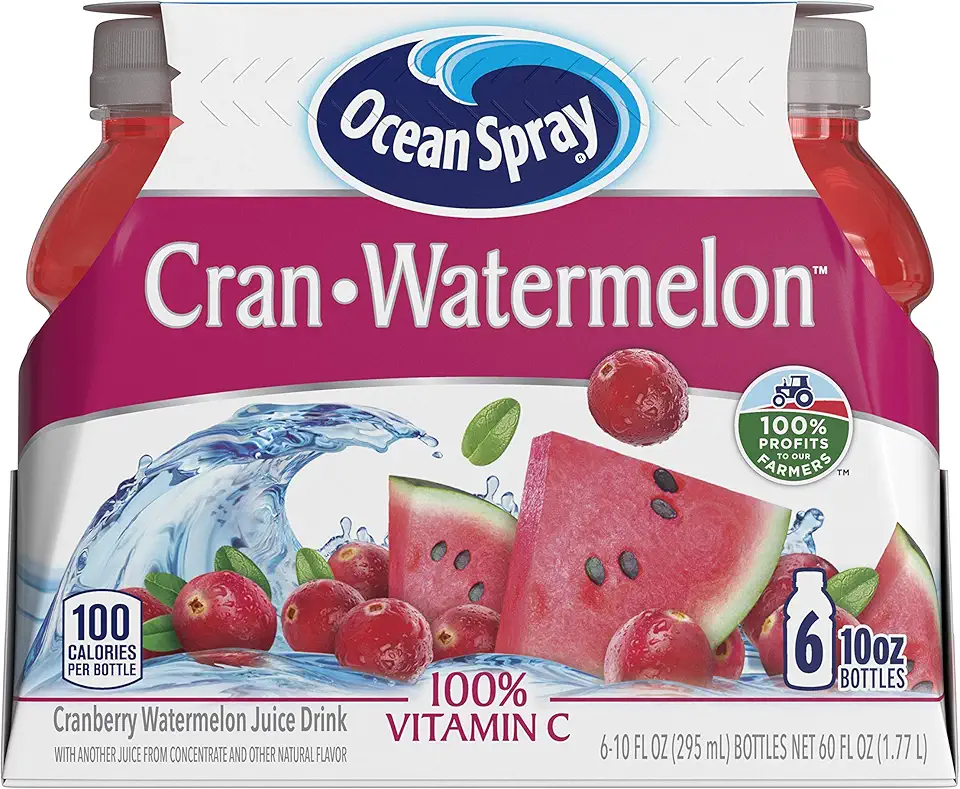 Ocean Spray® Cran-Watermelon™ Cranberry Watermelon Juice Drinks, 10 Fl Oz Bottles, 6 Count (Pack of 4)