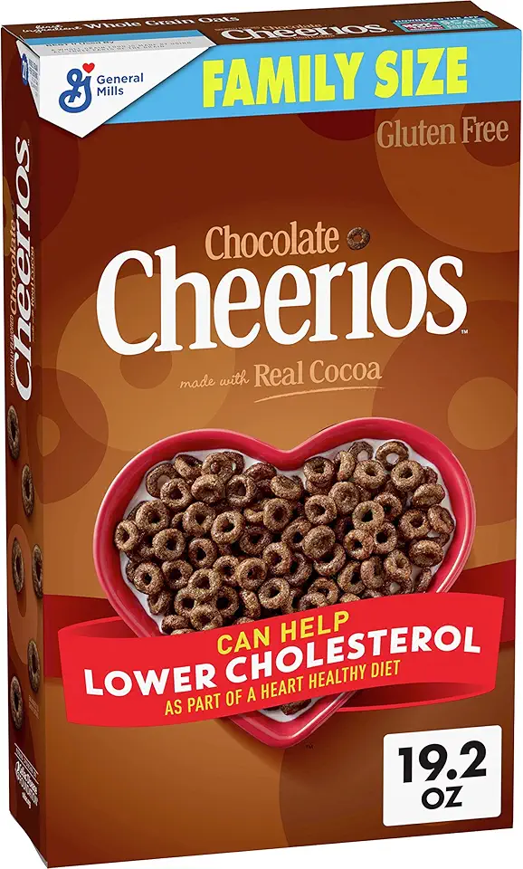 Chocolate Cheerios Heart Healthy Cereal, Gluten Free Cereal With Whole Grain Oats, 19.2 OZ Family Size