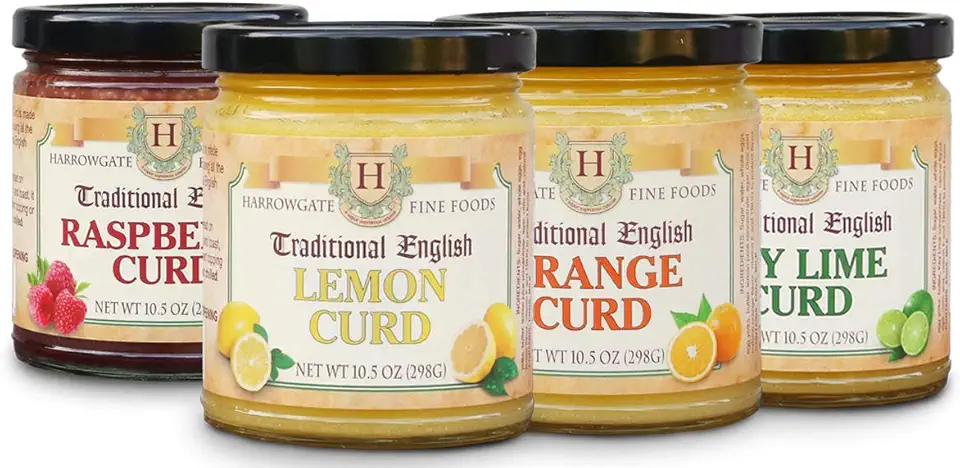 Harrowgate Traditional English Curds - 4 pack variety - Lemon, Orange, Key Lime, Raspberry