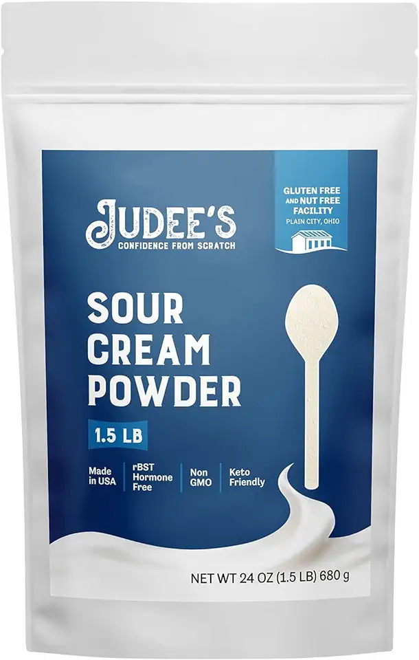 Judee&#x27;s Sour Cream Powder 0.68KG (1.5 LB) - Made from Real Sour Cream, Non GMO, rBST Hormone Free, Made in USA, Keto Friendly,- Dedicated Gluten &amp; Nut Free Facility