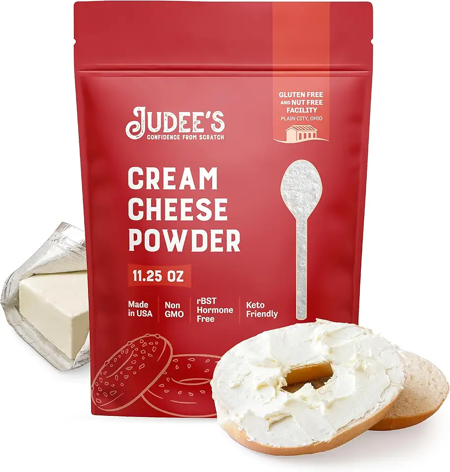 Judee&#x27;s Powdered Cream Cheese - 11.25 oz - Delicious and 100% Gluten-Free and Keto-Friendly - Great for Dips, Spreads and Baking - Made from Real Cream Cheese