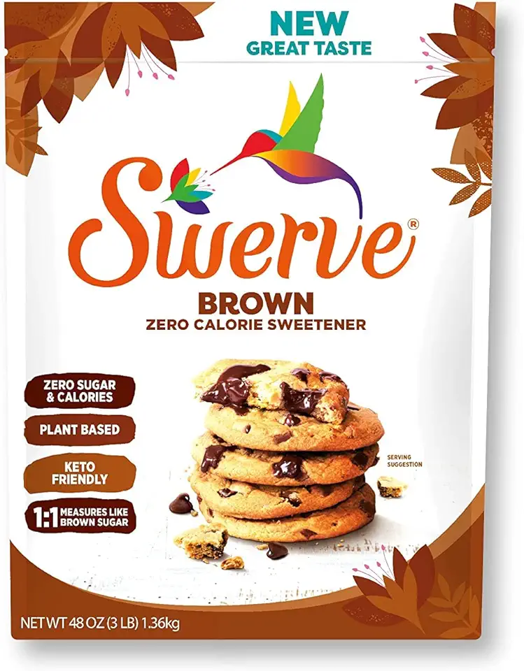 Swerve Ultimate Sugar Replacement Sweetener, Brown Sugar Substitute, Zero Calorie, Keto Friendly, Zero Sugar, Non-Glycemic, Gluten Free, 48 ounces