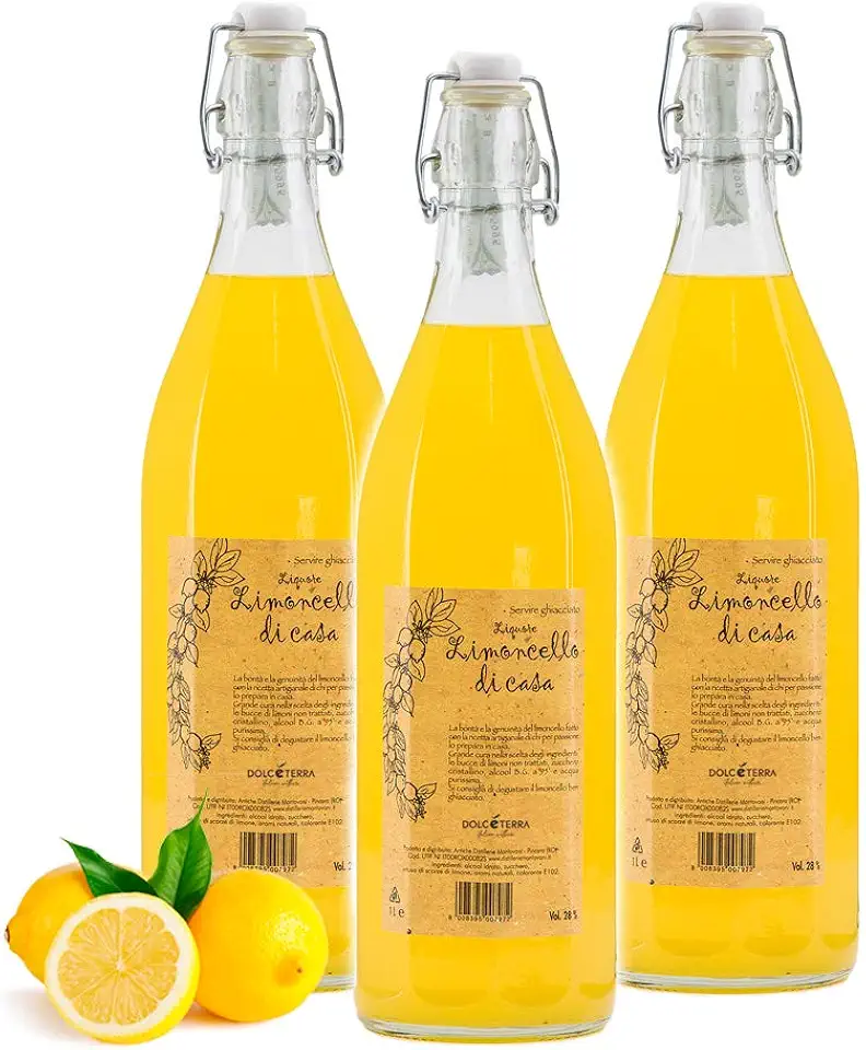 Dolceterra Homemade Limoncello - LIMITED EDITION - (Pack n° 3 Bottles of 24 fl.oz)