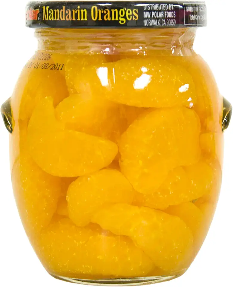 MW Polar Mandarin Orange Segments in Light Syrup, glass jar 10oz (Pack of 12)