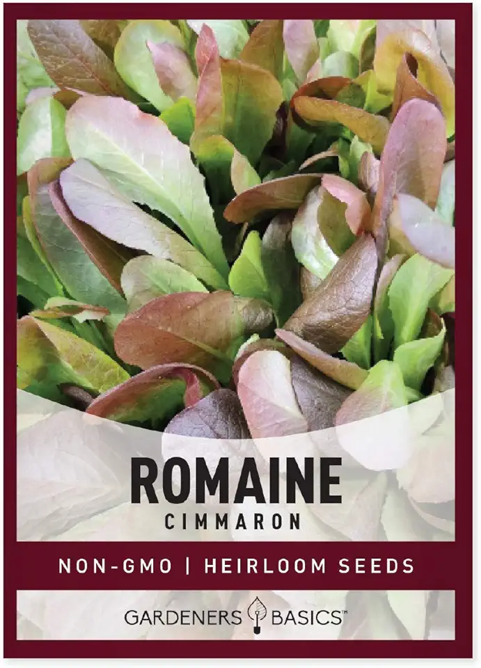 Red Romaine Lettuce Seeds for Planting - Cimmaron - Heirloom, Non-GMO Vegetable Variety- 2 Grams Lettuce Seeds Great for Spring, Summer, Fall, Winter Garden and Hydroponics by Gardeners Basics