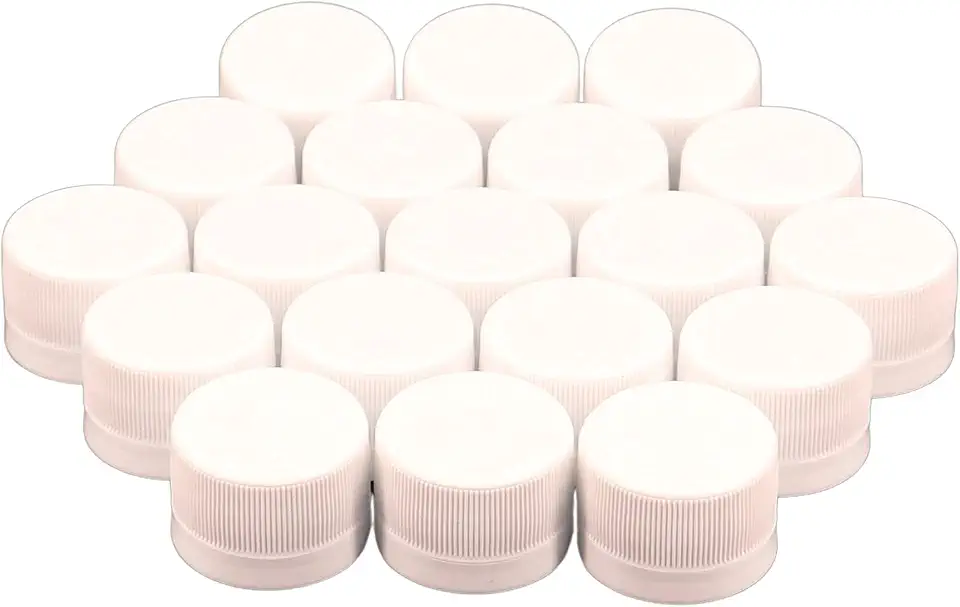 100pcs Plastic Bottle Caps DIY Craft - Bottle caps for Children Intelligence Stickes Kindergarten - Bottles caps for Crafts - DIY Bottle Cap Projects - Pack of 100pcs (White)