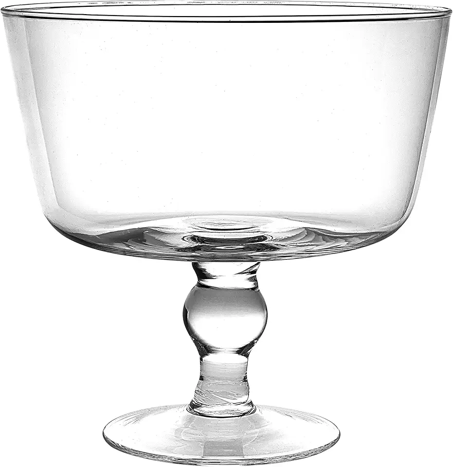 Barski Glass - Trifle Bowl - 8.75&quot; Height - 120 Oz. Fluid Capacity - Beautifully Structured - Made in Europe